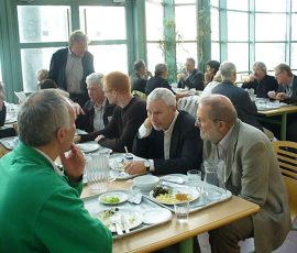 Laurence Davies standing / David Mulry (green jacket) /William Atkinson / Keith Carabine